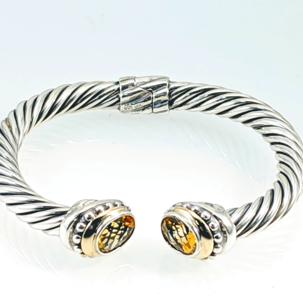 Samuel B. serling silver & 14k gold cuff bracelet